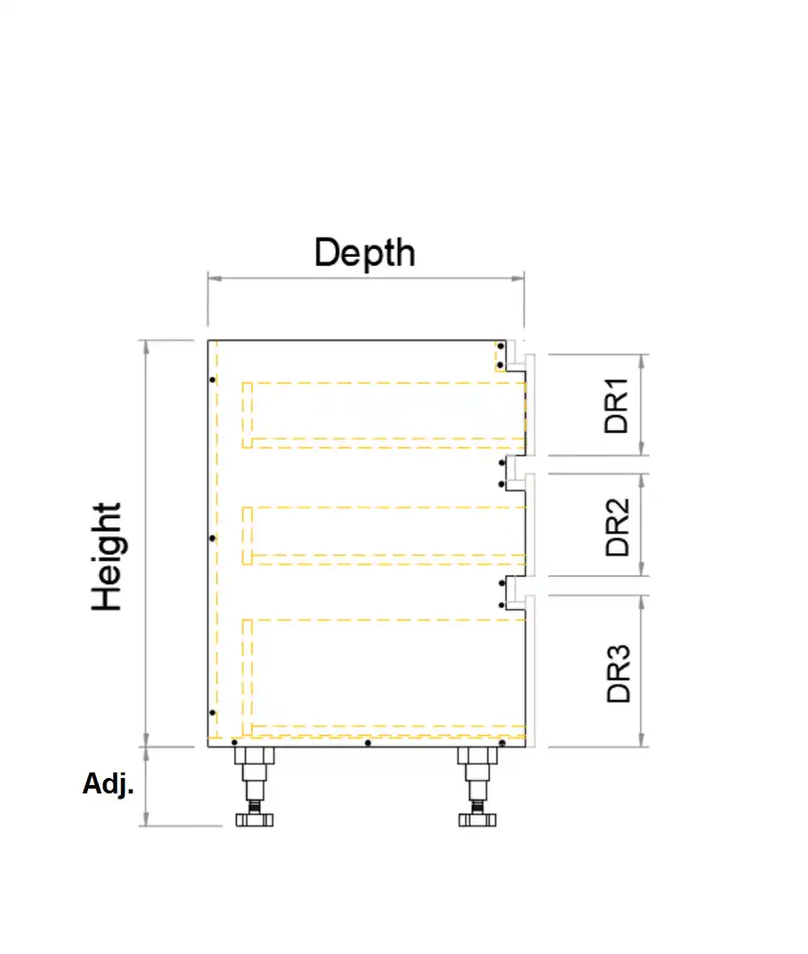Custom 3 Drawers Floor Vanity Finger Pull - Photo 4