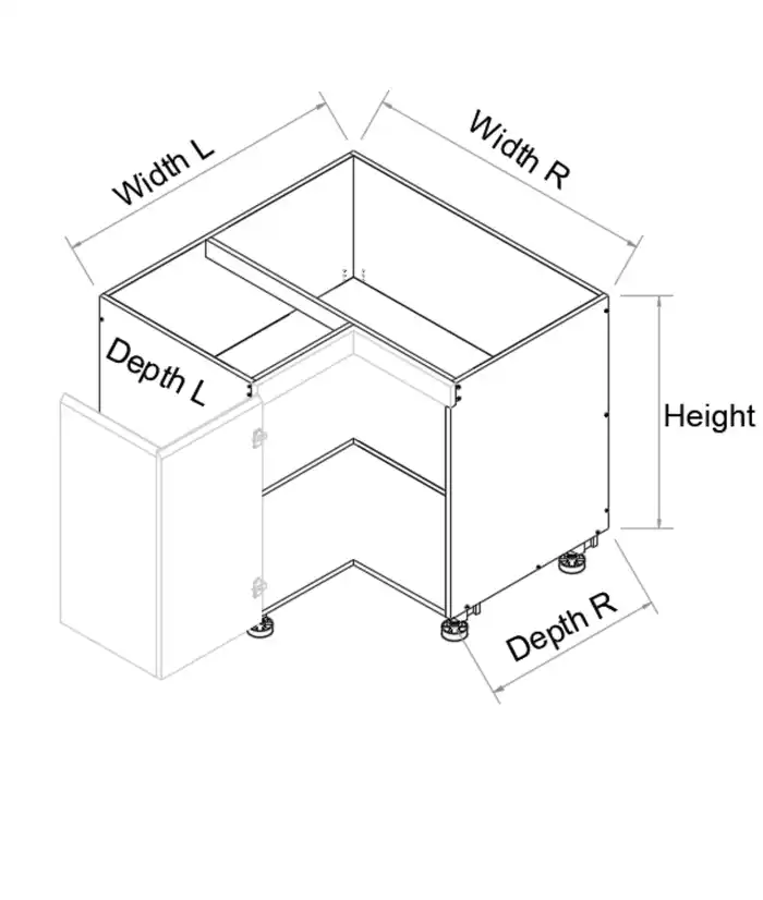 Base Right Corner Bi-Fold Door 2PAC Bevel Cabinet - Photo 2