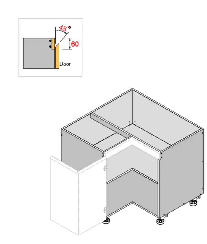Base Right Corner Bi-Fold Door 2PAC Bevel Cabinet - Photo 4