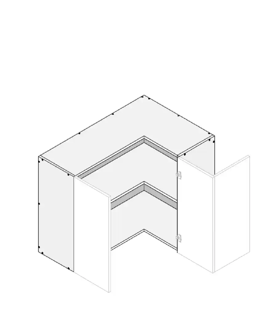 Top Left Corner Three Doors Cabinet - Photo 4