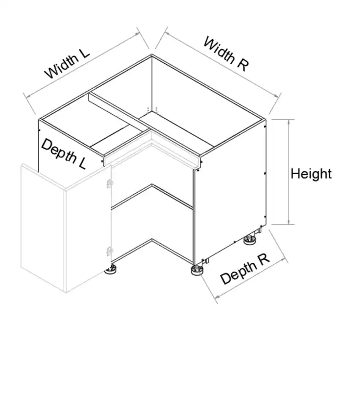 Base Right Corner Bi-Fold Door Finger Pull Cabinet - Photo 2