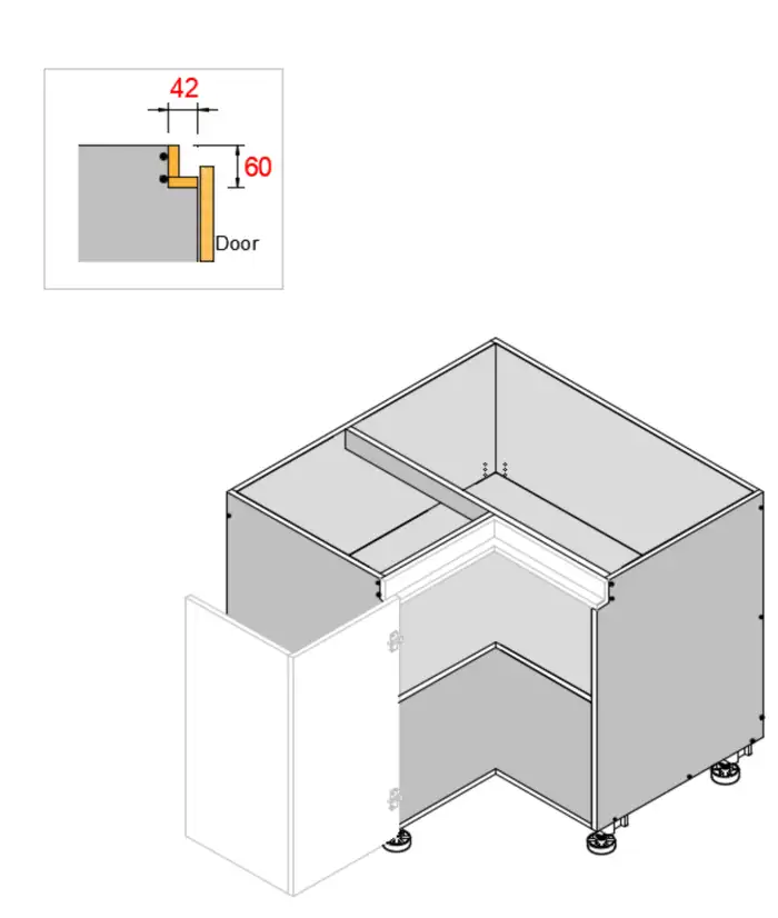 Base Right Corner Bi-Fold Door Finger Pull Cabinet - Photo 4