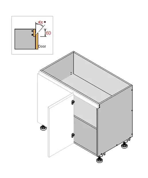 Base Right Blind Single Door 2PAC Bevel Cabinet - Photo 5