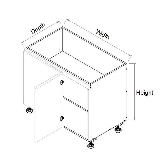 Base Right Blind Single Door 2PAC Bevel Cabinet - Photo 2