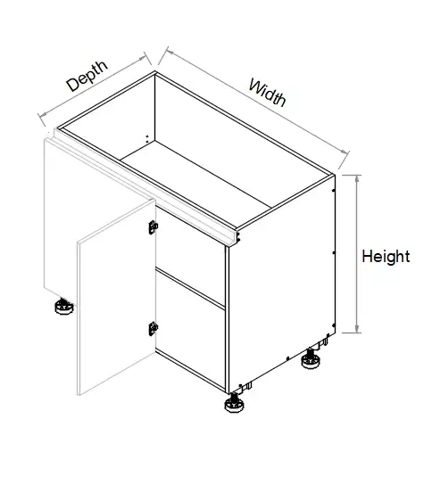 Base Right Blind Single Door Finger Pull Cabinet - Photo 2