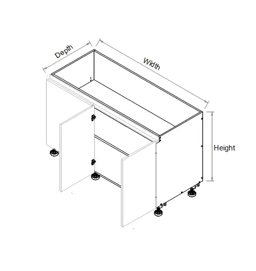 Base Right Blind Double Door Finger Pull Cabinet - Photo 2