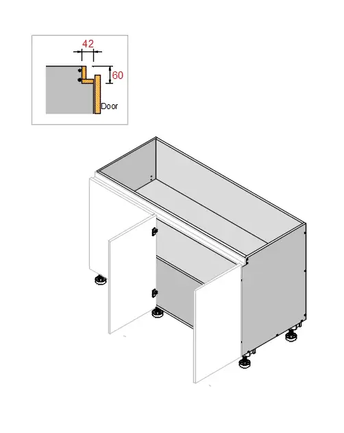 Base Right Blind Double Door Finger Pull Cabinet - Photo 5