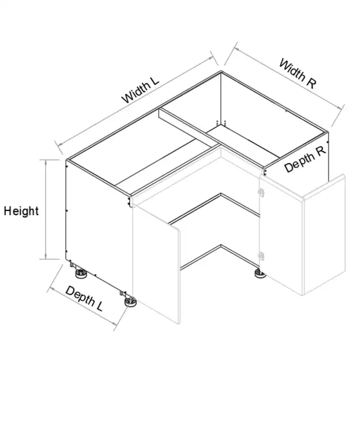 Base Left Corner Three Doors 2PAC Bevel Cabinet - Photo 2
