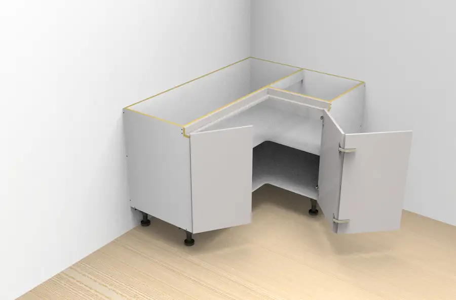 Base Left Corner Three Doors Finger Pull Cabinet - Photo 1