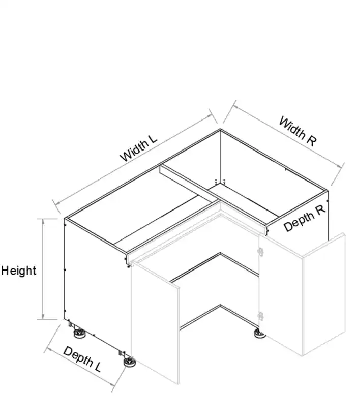 Base Left Corner Three Doors Finger Pull Cabinet - Photo 2