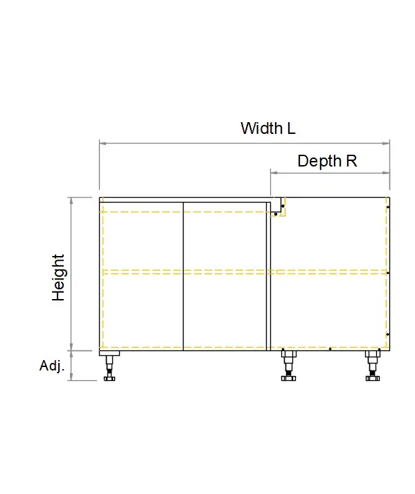 Base Left Corner Three Doors Finger Pull Cabinet - Photo 3