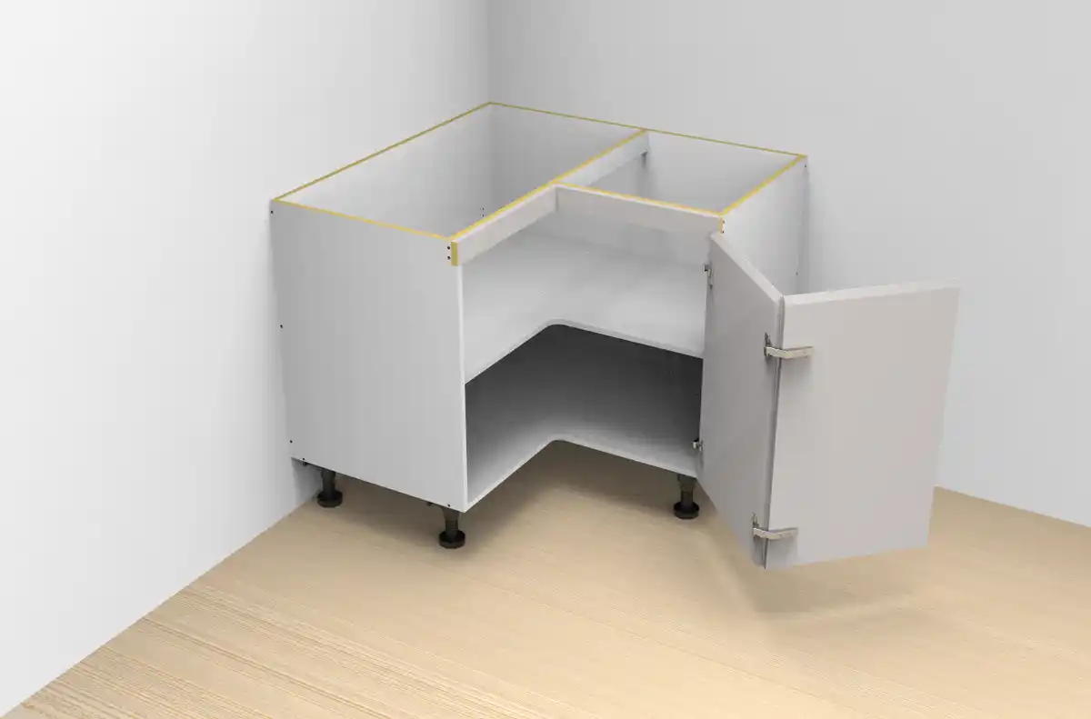 Base Left Corner Bi-Fold Door 2PAC Bevel Cabinet - Photo 1