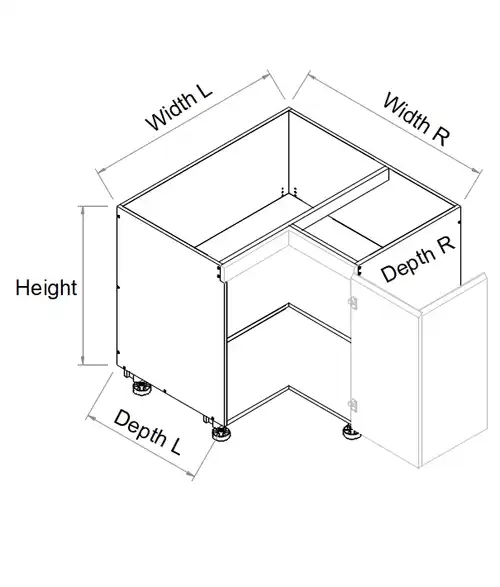 Base Left Corner Bi-Fold Door 2PAC Bevel Cabinet - Photo 2