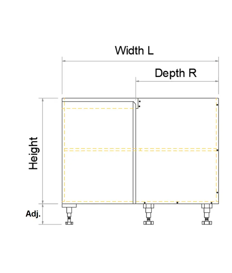 Base Left Corner Bi-Fold Door 2PAC Bevel Cabinet - Photo 3