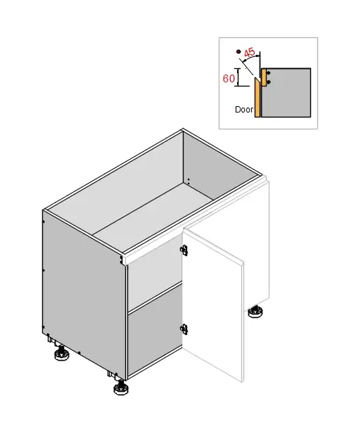 Base Left Blind Single Door 2PAC Bevel Cabinet - Photo 5