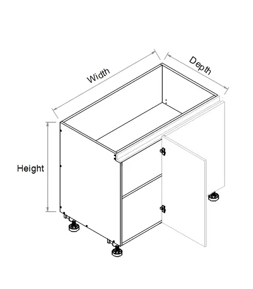 Base Left Blind Single Door Finger Pull Cabinet - Photo 2