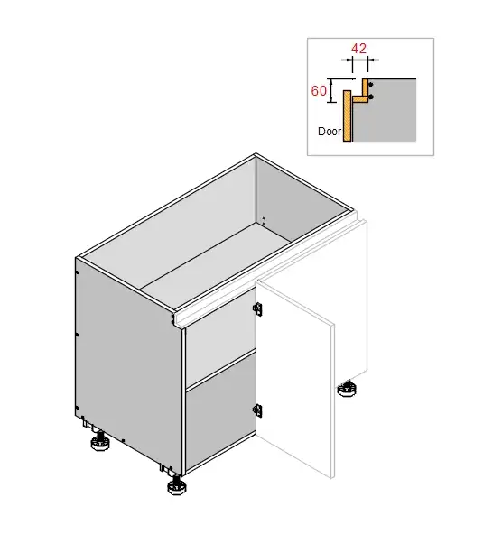 Base Left Blind Single Door Finger Pull Cabinet - Photo 5