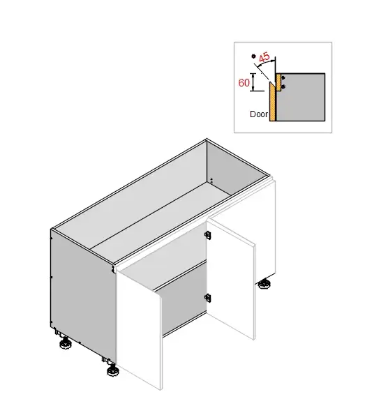 Base Left Blind Double Door 2PAC Bevel Cabinet - Photo 5