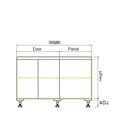 Base Left Blind Double Door Finger Pull Cabinet - Photo 3
