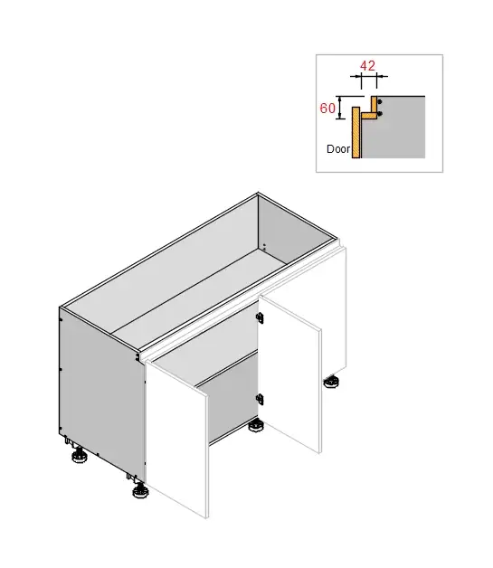 Base Left Blind Double Door Finger Pull Cabinet - Photo 5