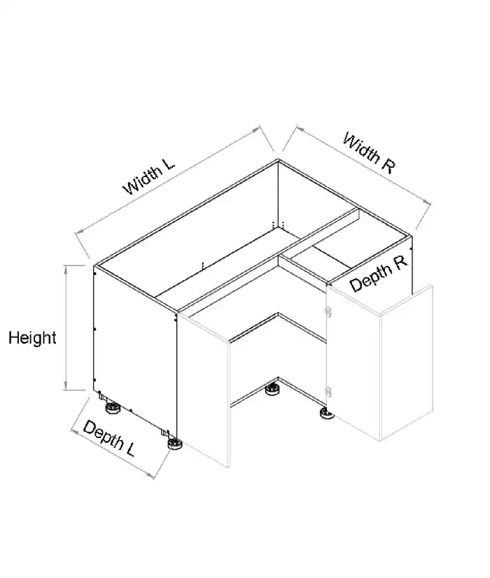 Base Left Corner Three Doors Cabinet - Photo 2