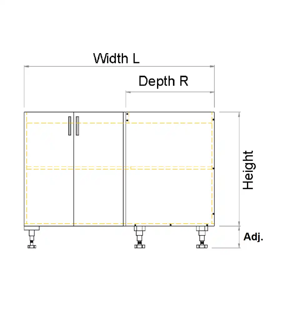 Base Left Corner Three Doors Cabinet - Photo 3