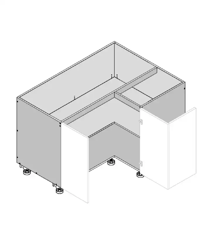 Base Left Corner Three Doors Cabinet - Photo 4