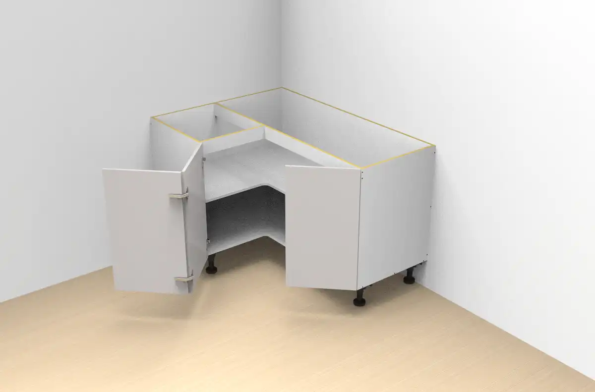 Base Right Corner Three Doors Cabinet - Photo 1