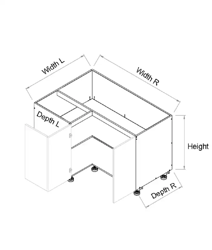 Base Right Corner Three Doors Cabinet - Photo 2