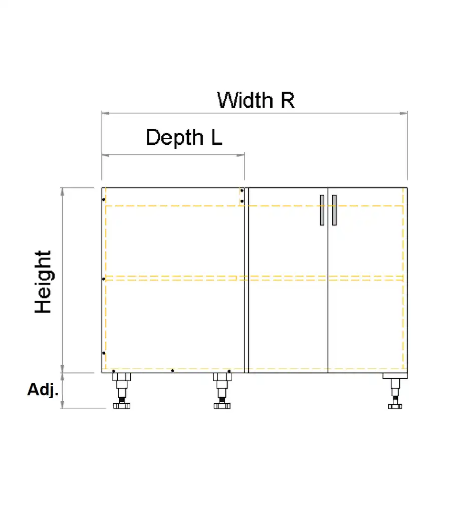 Base Right Corner Three Doors Cabinet - Photo 3
