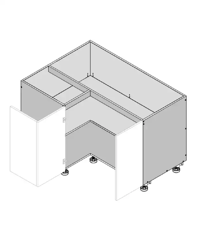 Base Right Corner Three Doors Cabinet - Photo 4