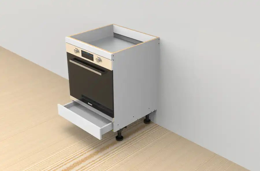 Base Oven 600mm With Drawer-3D