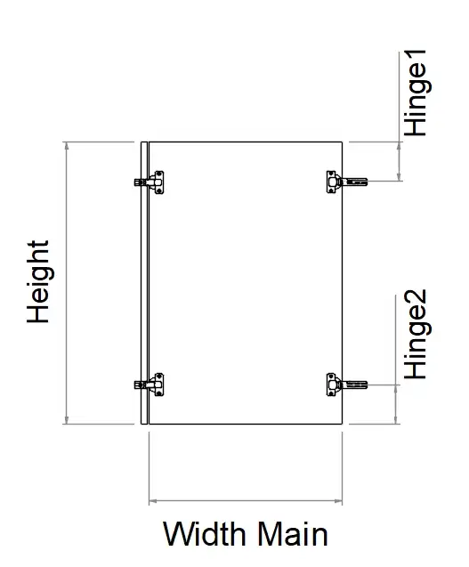 Base/Top Right Corner Bi-Fold Custom Hinges Door-side