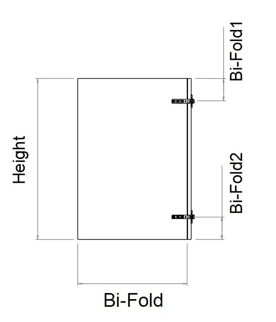 Base/Top Right Corner Bi-Fold Custom Hinges Door-front