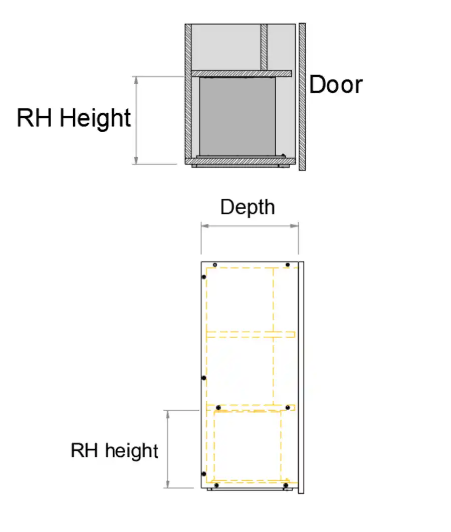 Top Concealed Rangehood -Double Door Custom Cabinet-Side