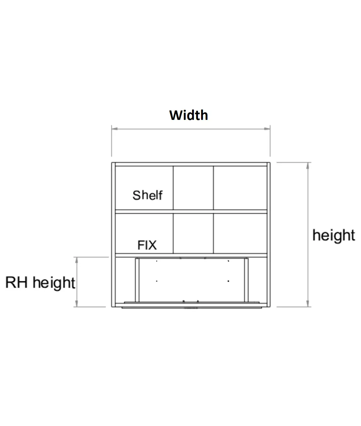 Top Concealed Rangehood -Double Door Custom Cabinet-Front