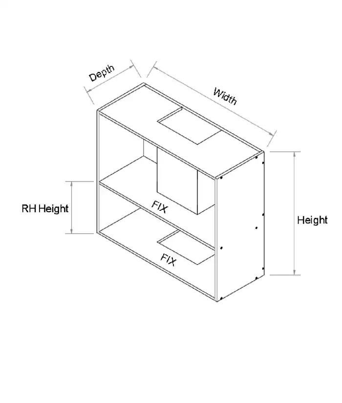 Top Concealed Rangehood -Double Door Custom Cabinet-measurment