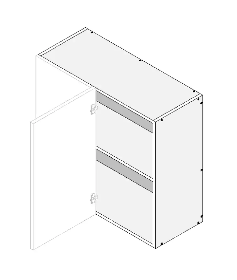 Top Right Blind single Door Custom Cabinet-3D