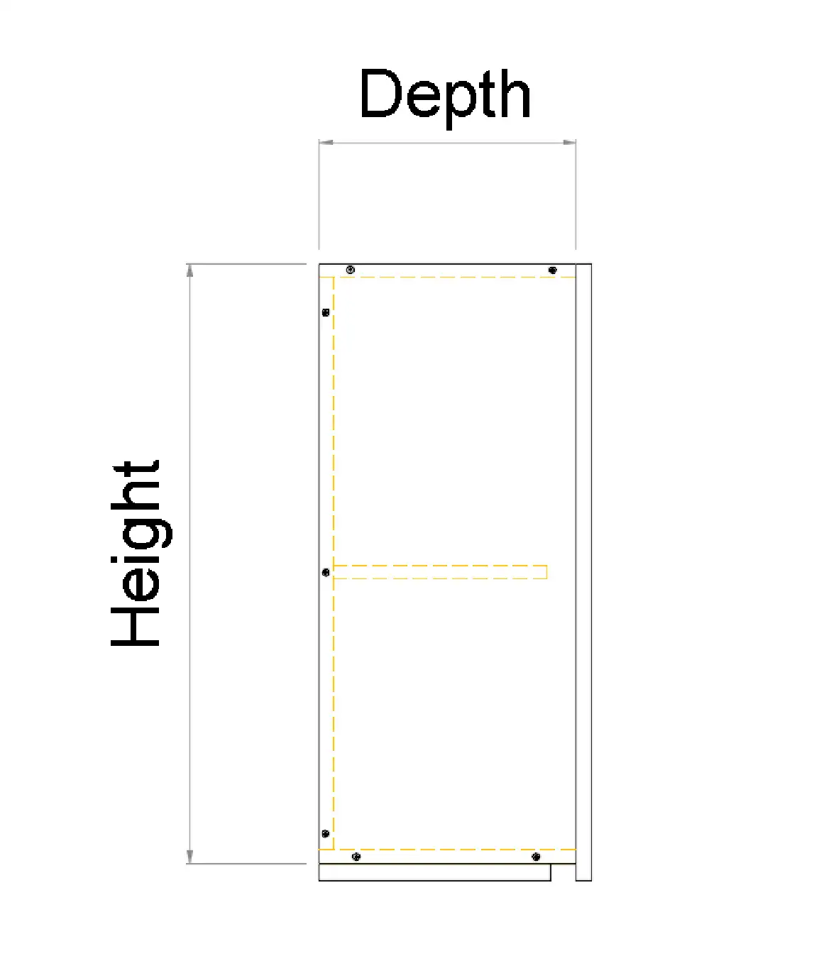 Top Right Blind single Door Custom Cabinet-Side