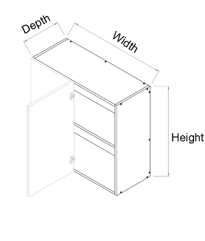 Top Right Blind single Door Custom Cabinet 3D