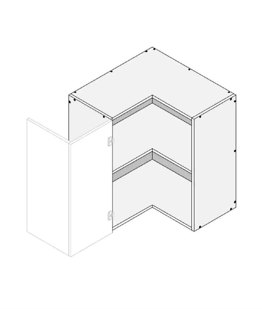 Top Right Corner Bi-Fold Door Custom Cabinet-3D