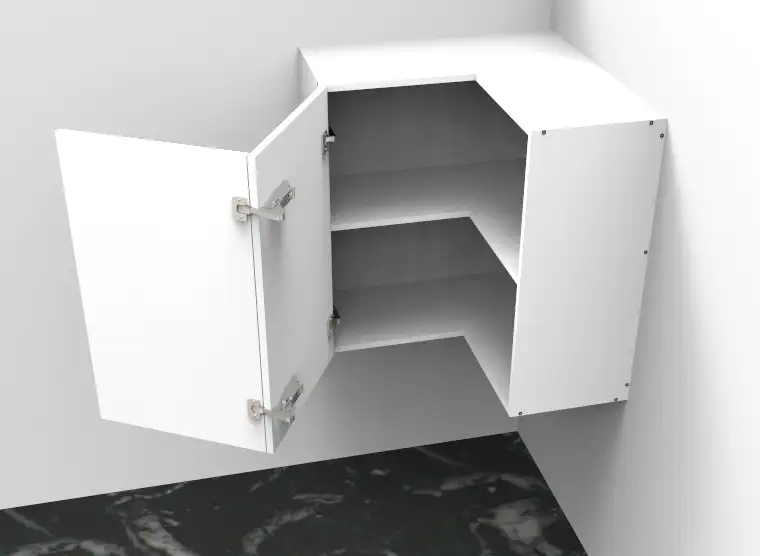 Top Right Corner Bi-Fold Door Custom Cabinet