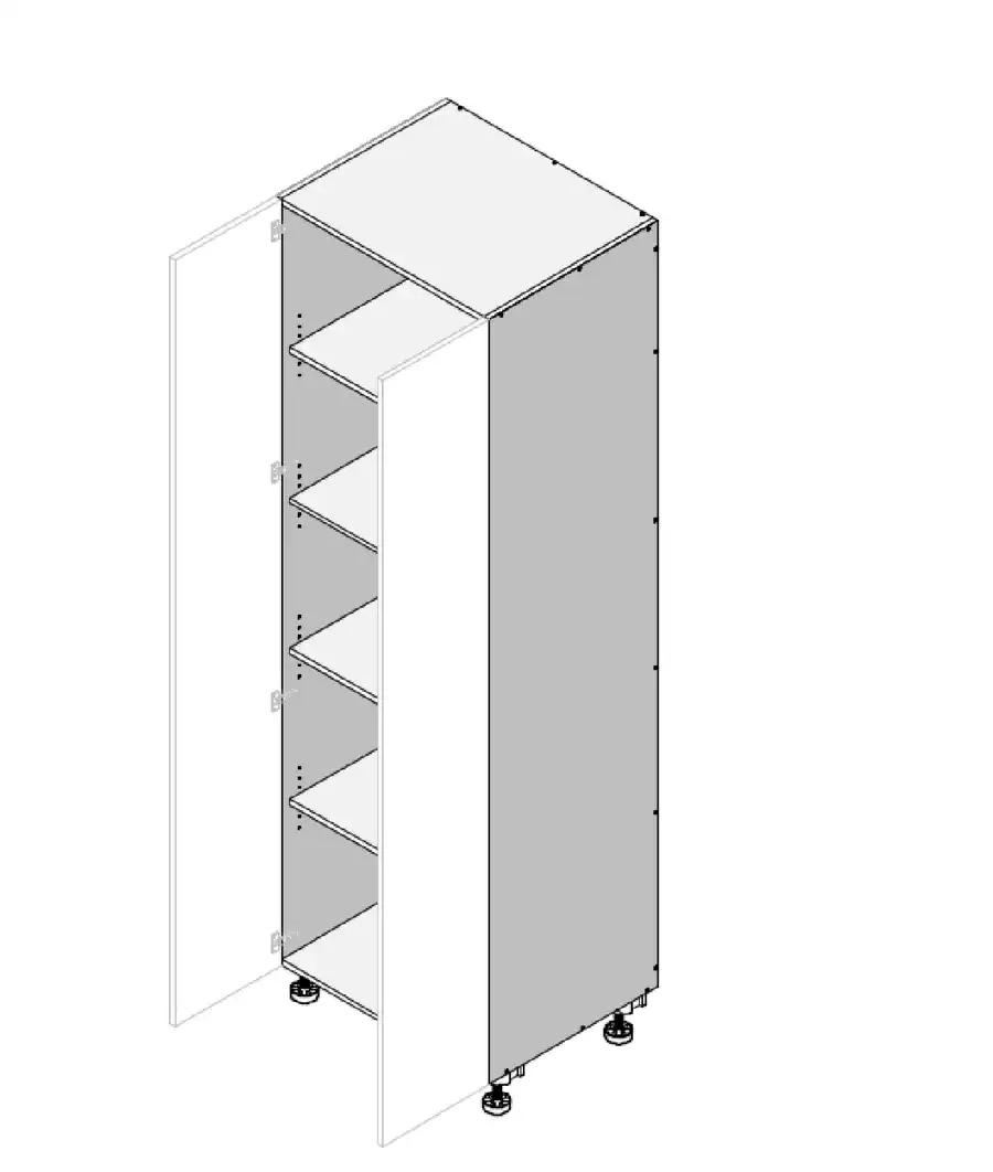 Top Double Door Custom Cabinet-3D