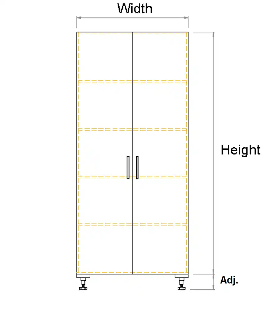 Top Double Door Custom Cabinet-Front View
