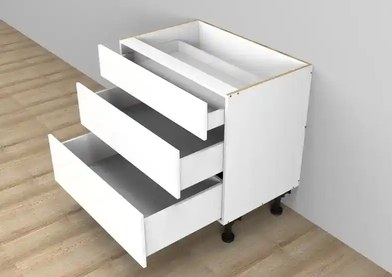 Base Custom 3 Drawer Cabinet 3D View